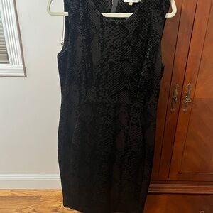 Calvin Klein Black Patterned Midi Dress